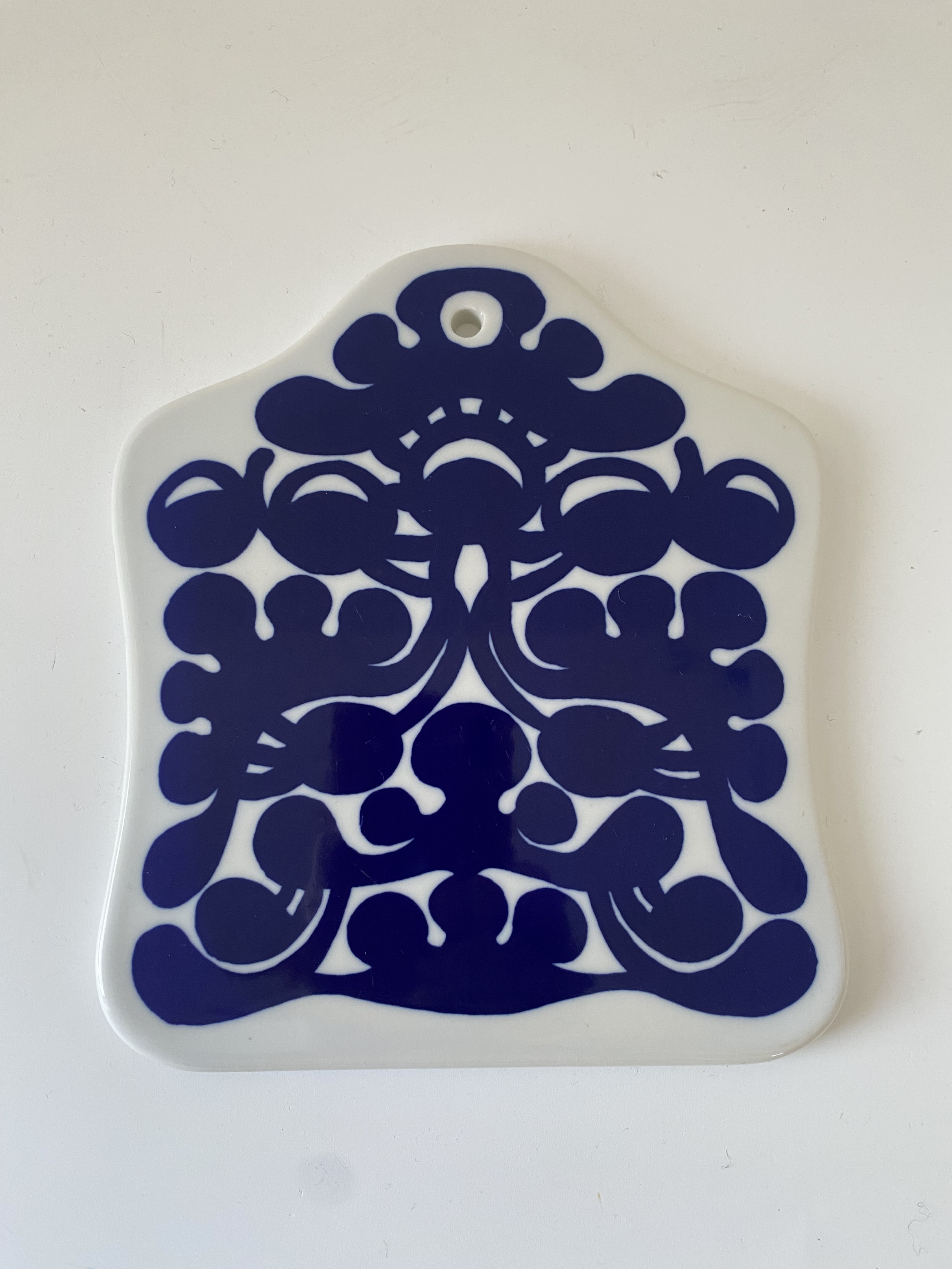 Dessous De Plat Vintage Porsgrund Norvège - Poisson Bleu - Années 1960 - Arne Lindaas